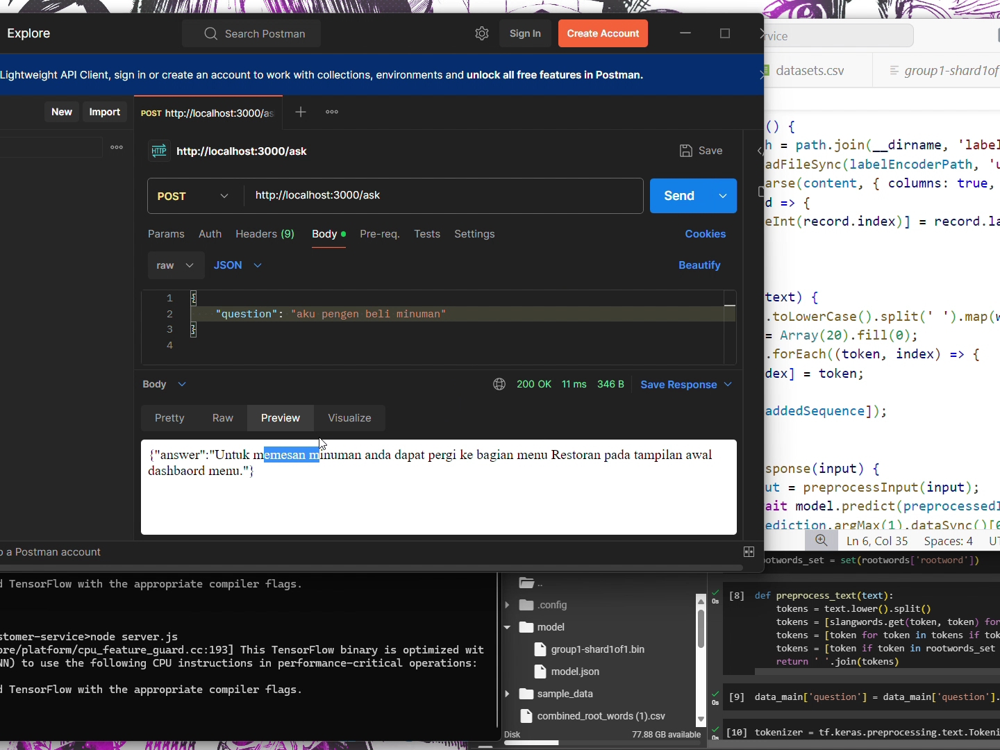 Basic AI Model Customer Service